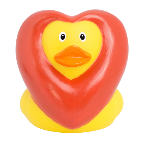 ▷ Pato de Goma Corazón Rojo | El Patito Más Romántico