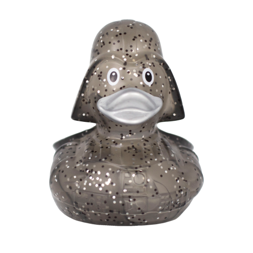 ▷ Patito de Goma Glitter Black Star | Brillo Galáctico con Fuerza Oscura