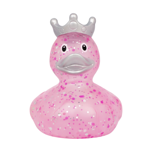 ▷ Patito de Goma Glitter Corona Rosa | Dulzura Real con Brillo