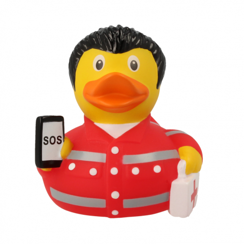 PATO DE GOMA PARAMÉDICO ROJO