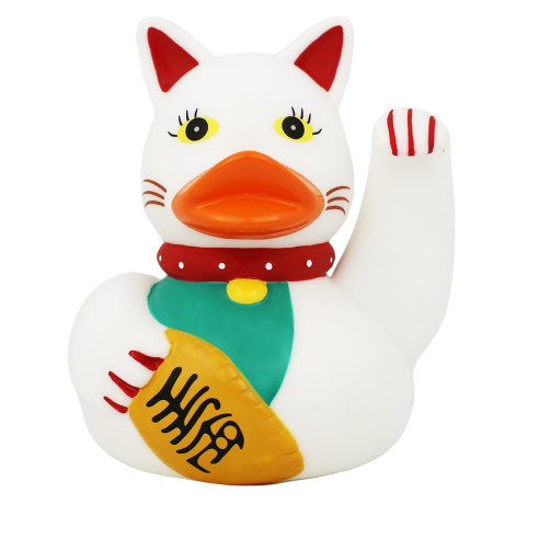 PATO DE GOMA LUCKY CAT MANEKI NEKO