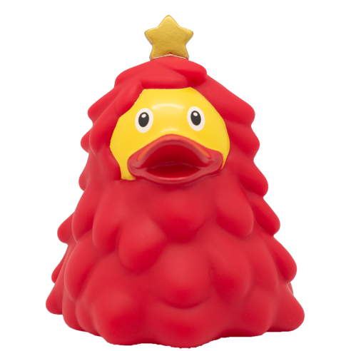 ▷ Patito de Goma Árbol de Navidad Rojo | Edición Festiva y Divertida