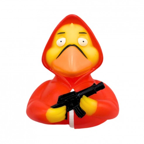 ▷ Pato de Goma Red Money | El Patito con Mono Rojo para Fans